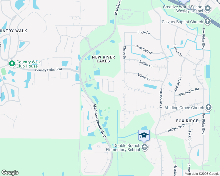 map of restaurants, bars, coffee shops, grocery stores, and more near 4150 Branchside Lane in Wesley Chapel