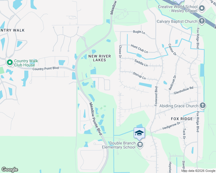 map of restaurants, bars, coffee shops, grocery stores, and more near 4151 Medbury Drive in Wesley Chapel