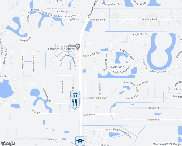 map of restaurants, bars, coffee shops, grocery stores, and more near 2746 Eagle Glen Circle in Kissimmee