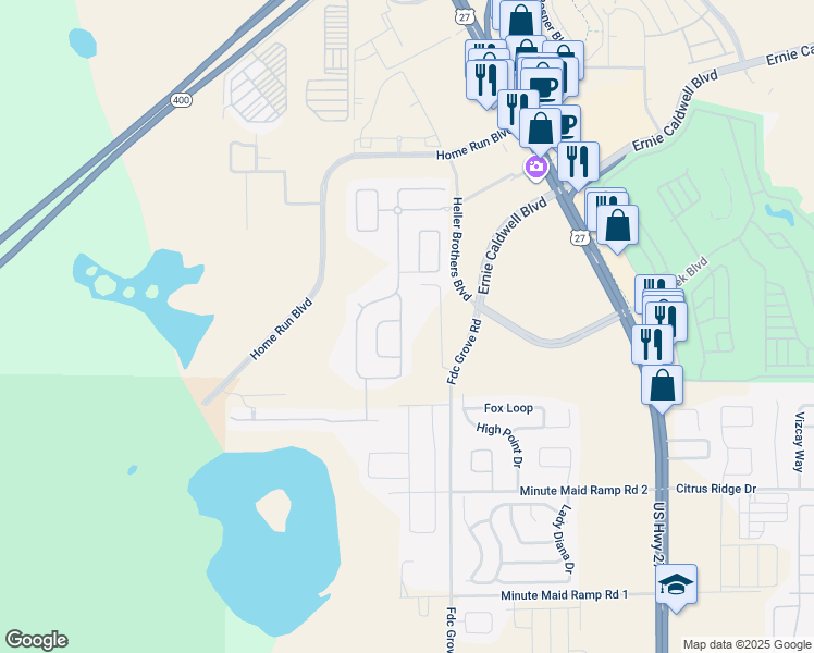 map of restaurants, bars, coffee shops, grocery stores, and more near 1231 Knollwood Drive in Davenport