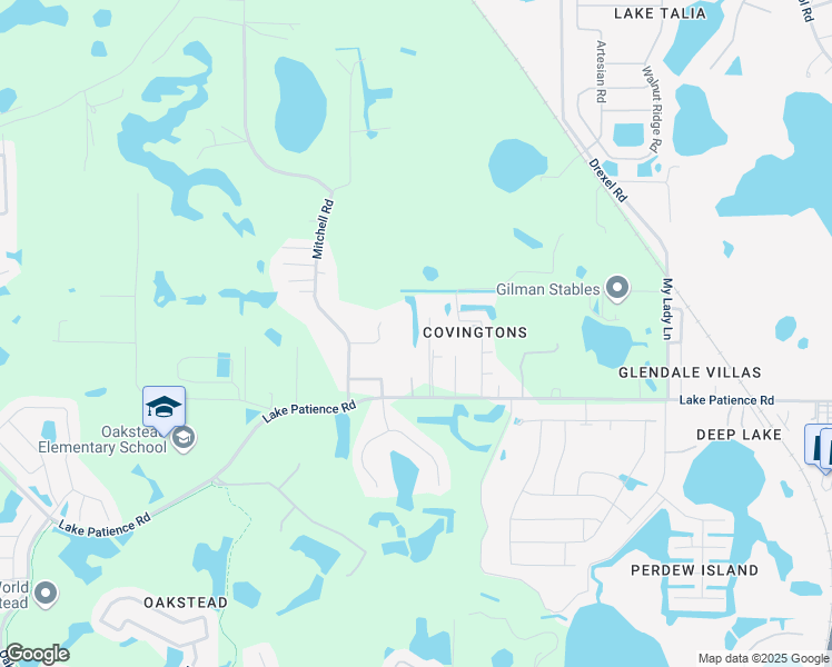 map of restaurants, bars, coffee shops, grocery stores, and more near 4121 Gerry Lane in Land O' Lakes