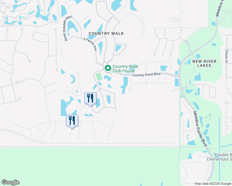 map of restaurants, bars, coffee shops, grocery stores, and more near 4200 Warwick Hills Drive in Wesley Chapel