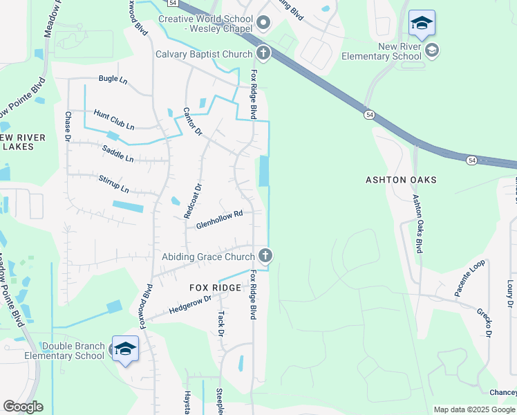 map of restaurants, bars, coffee shops, grocery stores, and more near 4148 Fox Ridge Boulevard in Zephyrhills