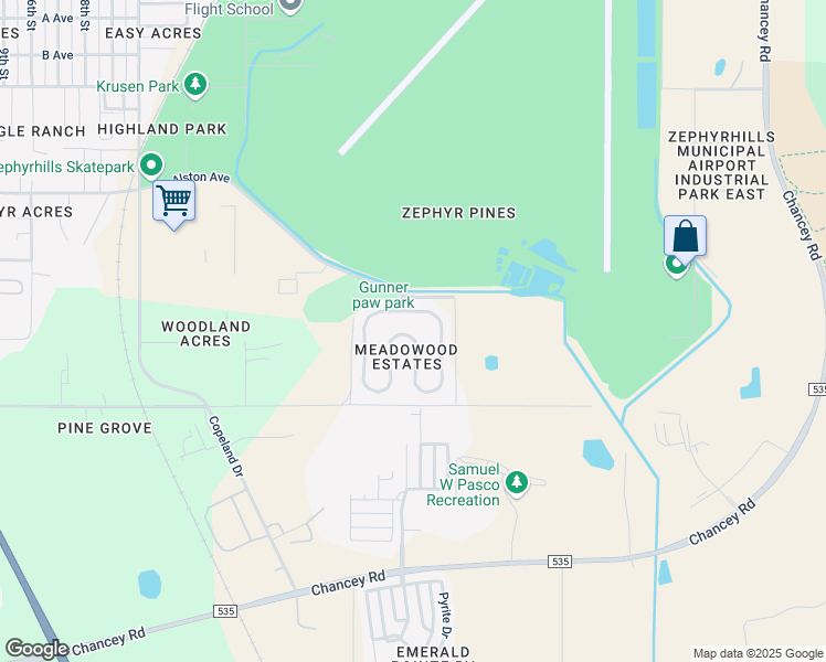 map of restaurants, bars, coffee shops, grocery stores, and more near 39645 Meadowood Loop in Zephyrhills