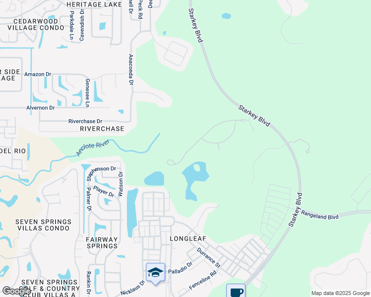 map of restaurants, bars, coffee shops, grocery stores, and more near 4042 Woodland Retreat Boulevard in New Port Richey
