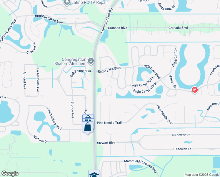 map of restaurants, bars, coffee shops, grocery stores, and more near 2722 Eagle Glen Circle in Kissimmee
