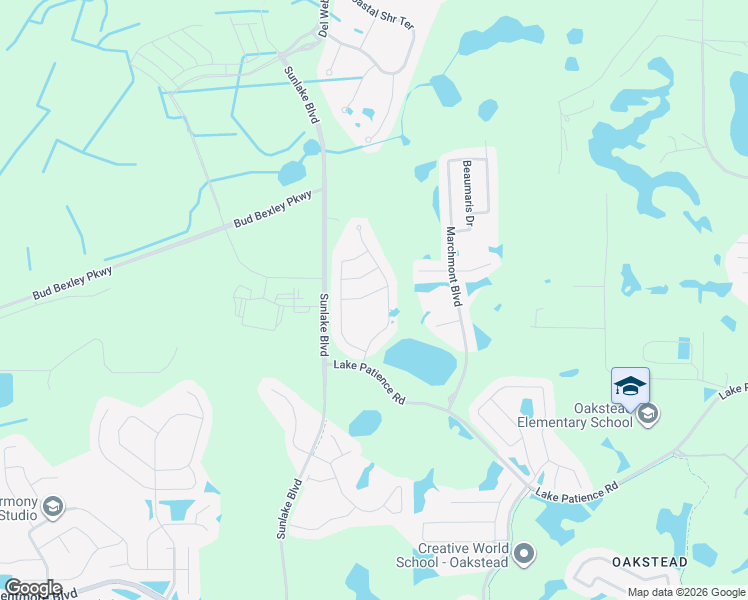 map of restaurants, bars, coffee shops, grocery stores, and more near 19120 Andrea Lynn Lane in Land O' Lakes