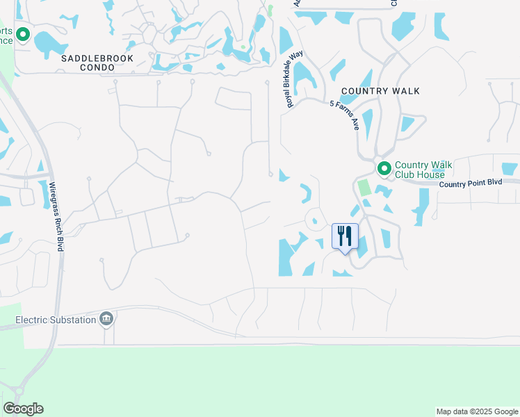 map of restaurants, bars, coffee shops, grocery stores, and more near 30007 Bermuda Dunes Way in Wesley Chapel