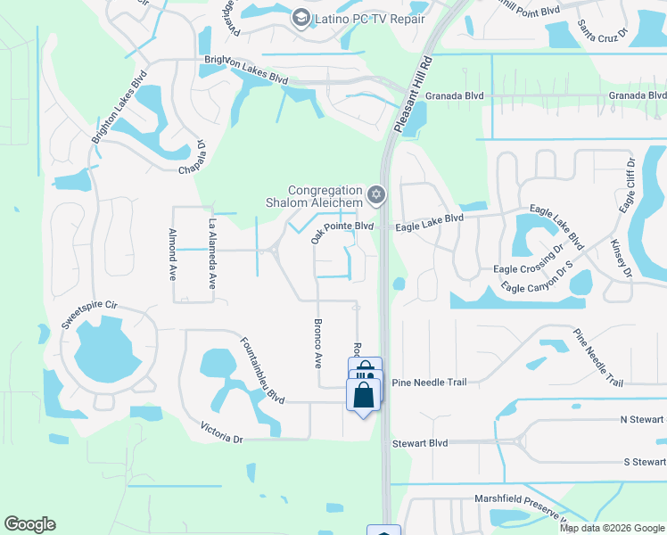 map of restaurants, bars, coffee shops, grocery stores, and more near 3802 Oak Pointe Court in Kissimmee
