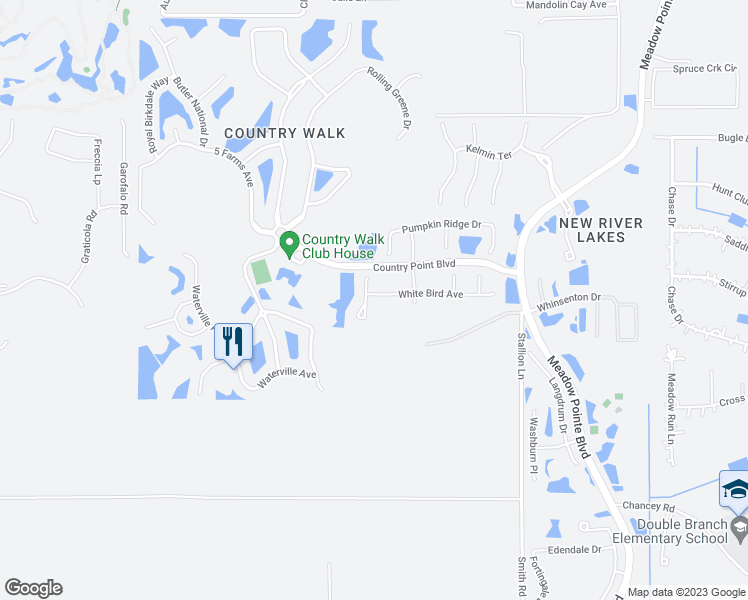 map of restaurants, bars, coffee shops, grocery stores, and more near 30608 White Bird Avenue in Zephyrhills