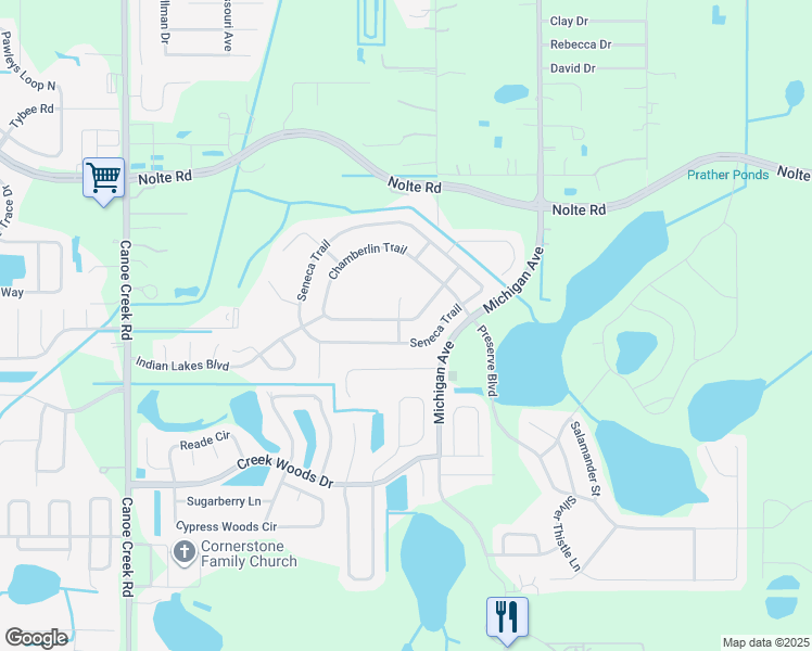 map of restaurants, bars, coffee shops, grocery stores, and more near 4309 Sioux Court in St. Cloud