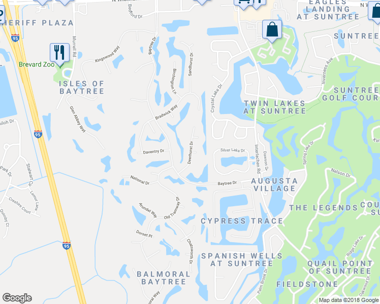 map of restaurants, bars, coffee shops, grocery stores, and more near 7998 Kessington Court in Melbourne