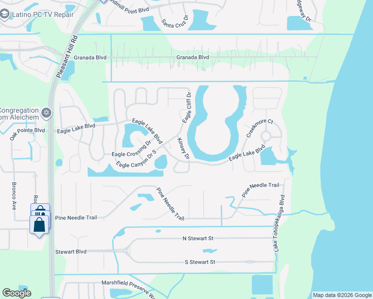map of restaurants, bars, coffee shops, grocery stores, and more near 2705 Kinsey Drive in Kissimmee