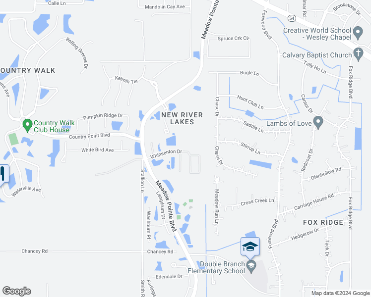 map of restaurants, bars, coffee shops, grocery stores, and more near 31213 Whinsenton Drive in Wesley Chapel