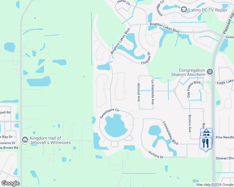 map of restaurants, bars, coffee shops, grocery stores, and more near 2718 Star Grass Circle in Kissimmee