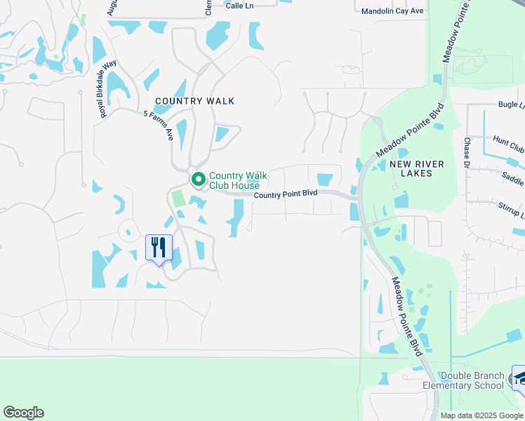 map of restaurants, bars, coffee shops, grocery stores, and more near 30619 White Bird Avenue in Wesley Chapel