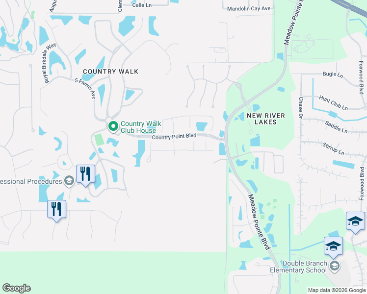 map of restaurants, bars, coffee shops, grocery stores, and more near 4308 English Turn Way in Wesley Chapel