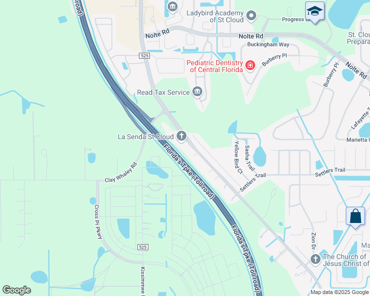 map of restaurants, bars, coffee shops, grocery stores, and more near 3200 Old Canoe Creek Road in Saint Cloud