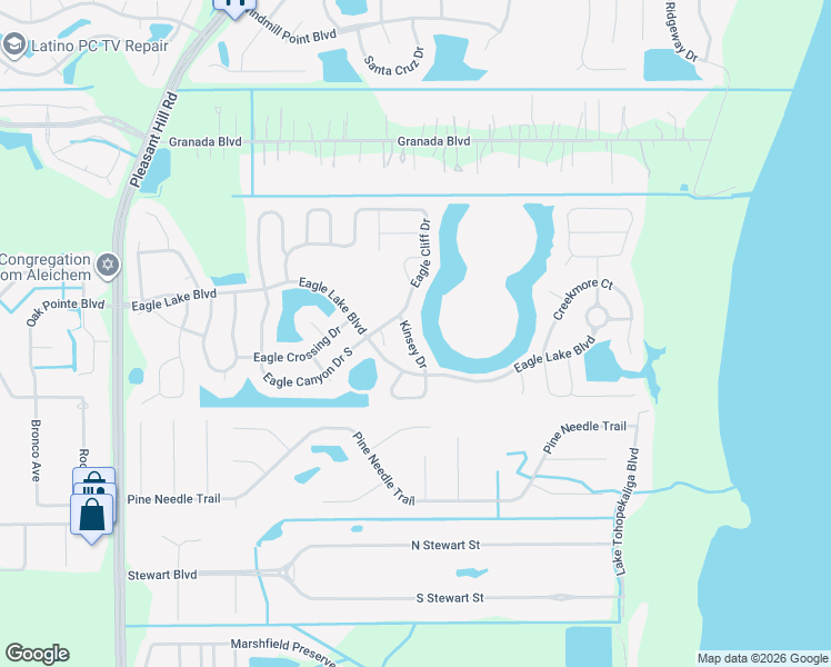 map of restaurants, bars, coffee shops, grocery stores, and more near 2705 Kinsey Drive in Kissimmee
