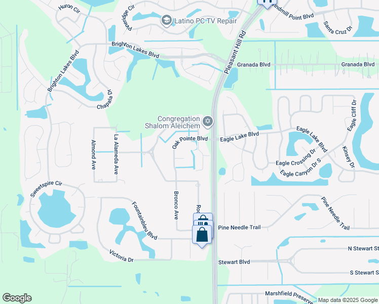 map of restaurants, bars, coffee shops, grocery stores, and more near 3805 Oak Pointe Court in Kissimmee