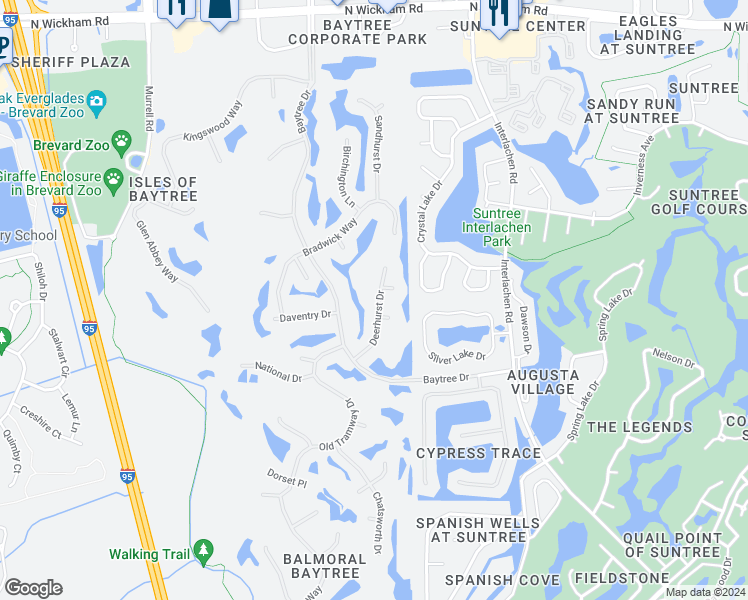 map of restaurants, bars, coffee shops, grocery stores, and more near 636 Deerhurst Drive in Melbourne