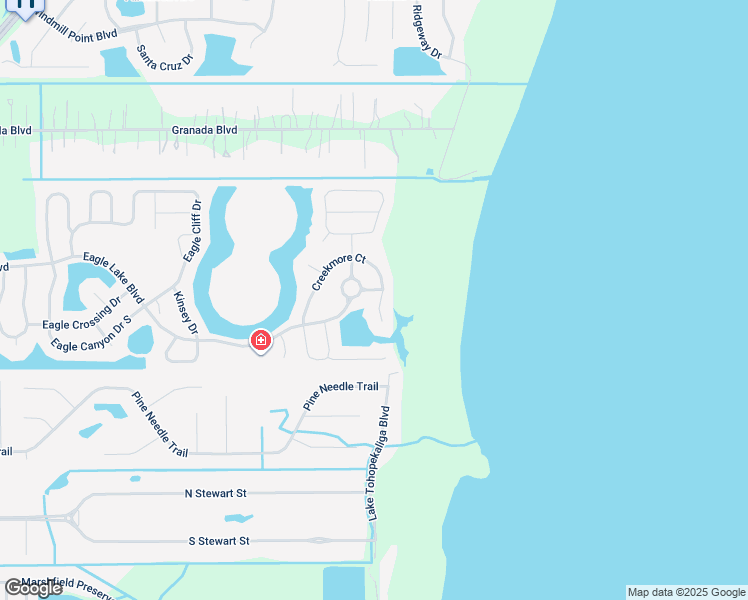 map of restaurants, bars, coffee shops, grocery stores, and more near 2715 Creekmore Court in Kissimmee