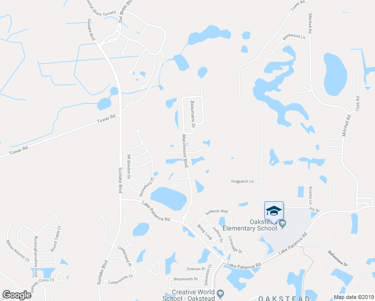 map of restaurants, bars, coffee shops, grocery stores, and more near 19337 Otters Wick Way in Land O' Lakes