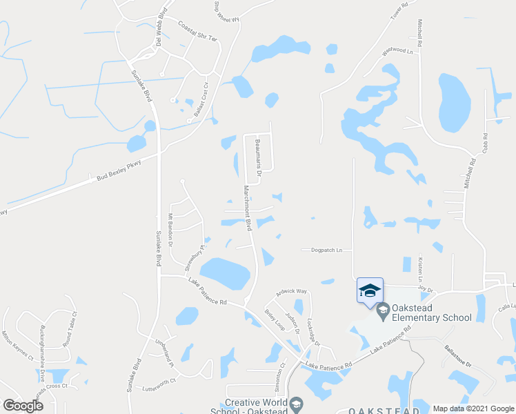 map of restaurants, bars, coffee shops, grocery stores, and more near 19353 Otters Wick Way in Land O' Lakes