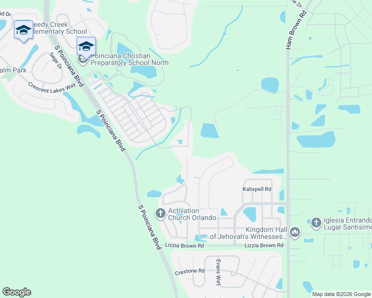 map of restaurants, bars, coffee shops, grocery stores, and more near 2801 Moonstone Bend in Kissimmee