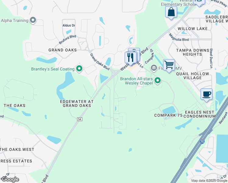 map of restaurants, bars, coffee shops, grocery stores, and more near 4561 Pet Ln in Lutz