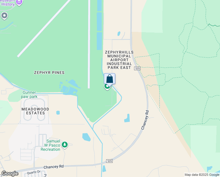 map of restaurants, bars, coffee shops, grocery stores, and more near 4303 Sky Dive Lane in Zephyrhills