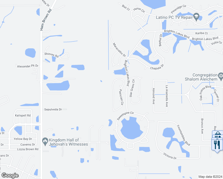 map of restaurants, bars, coffee shops, grocery stores, and more near 2696 Patrician Circle in Kissimmee
