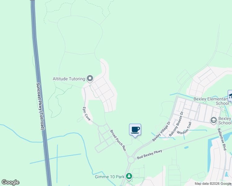 map of restaurants, bars, coffee shops, grocery stores, and more near 4354 Tuner Bend in Land O' Lakes