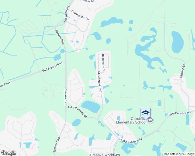 map of restaurants, bars, coffee shops, grocery stores, and more near 4322 Beaumaris Drive in Land O' Lakes
