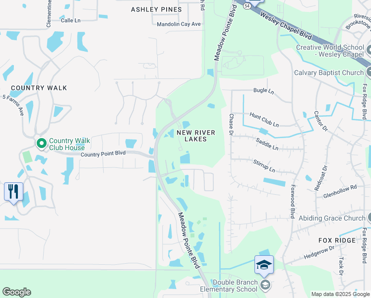 map of restaurants, bars, coffee shops, grocery stores, and more near 4338 Fennwood Court in Zephyrhills