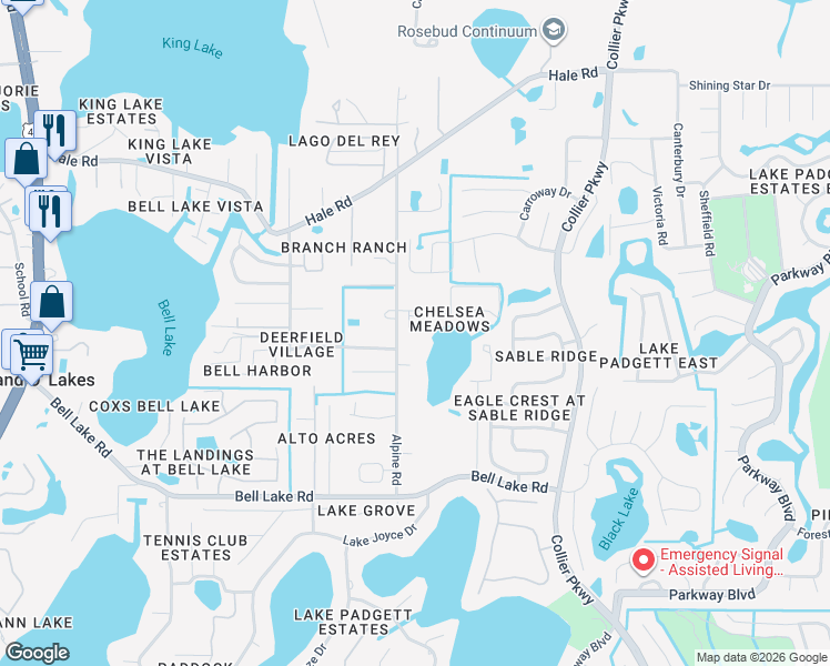 map of restaurants, bars, coffee shops, grocery stores, and more near 4401 Dylan Loop in Land O' Lakes