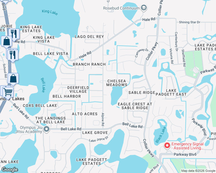 map of restaurants, bars, coffee shops, grocery stores, and more near 4415 Dylan Loop in Land O' Lakes