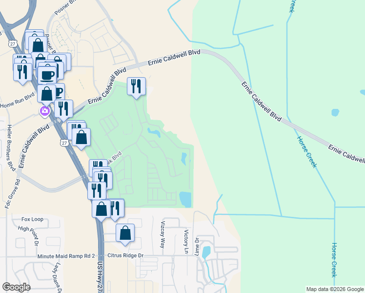 map of restaurants, bars, coffee shops, grocery stores, and more near 2767 Saint George Drive in Davenport