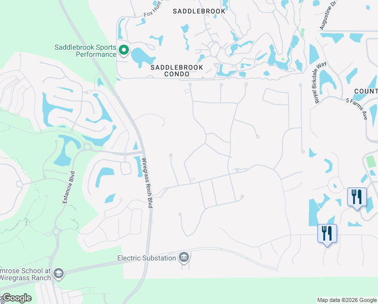 map of restaurants, bars, coffee shops, grocery stores, and more near 4569 Tramanto Lane in Wesley Chapel