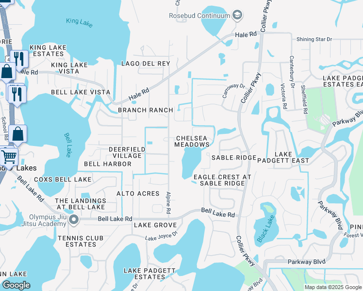 map of restaurants, bars, coffee shops, grocery stores, and more near 4401 Dylan Loop in Land O' Lakes
