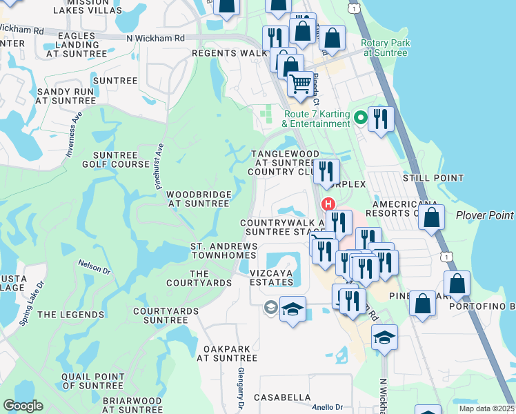 map of restaurants, bars, coffee shops, grocery stores, and more near 480 Prestwick Court in Melbourne