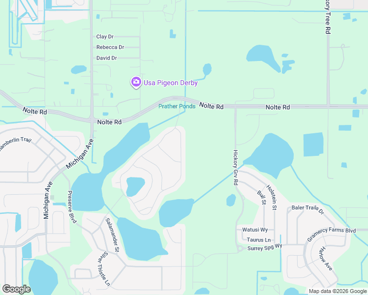 map of restaurants, bars, coffee shops, grocery stores, and more near Nolte Road in Saint Cloud