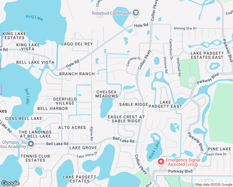 map of restaurants, bars, coffee shops, grocery stores, and more near 22710 Watersedge Boulevard in Land O' Lakes