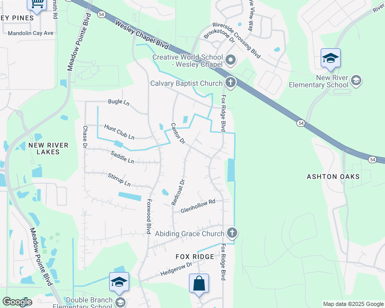 map of restaurants, bars, coffee shops, grocery stores, and more near 4416 Redcoat Drive in Zephyrhills