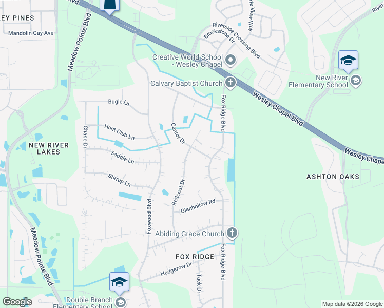 map of restaurants, bars, coffee shops, grocery stores, and more near 4416 Redcoat Drive in Zephyrhills