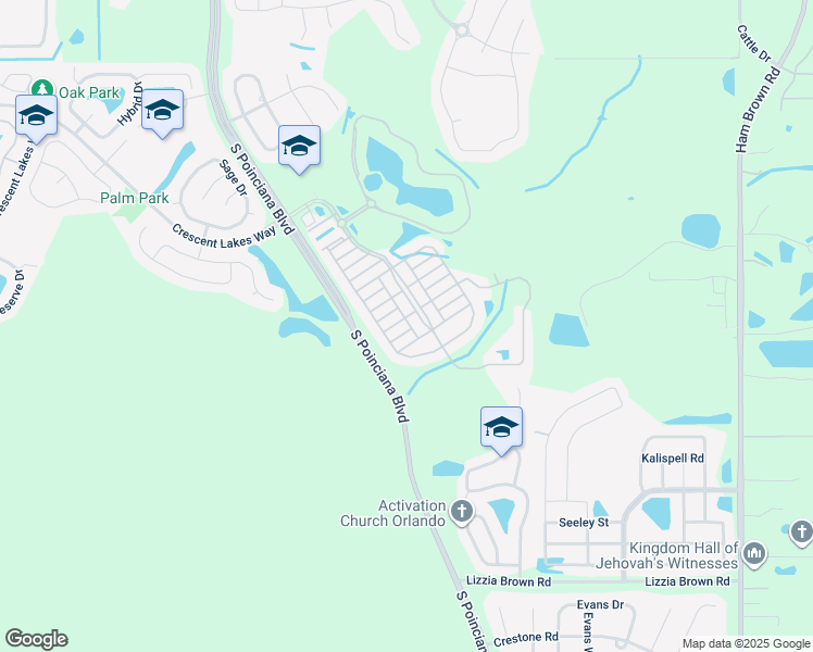 map of restaurants, bars, coffee shops, grocery stores, and more near 4980 Bond Street West in Kissimmee