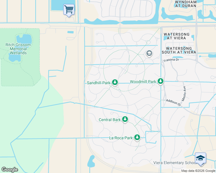 map of restaurants, bars, coffee shops, grocery stores, and more near 3965 Archdale Street in Melbourne