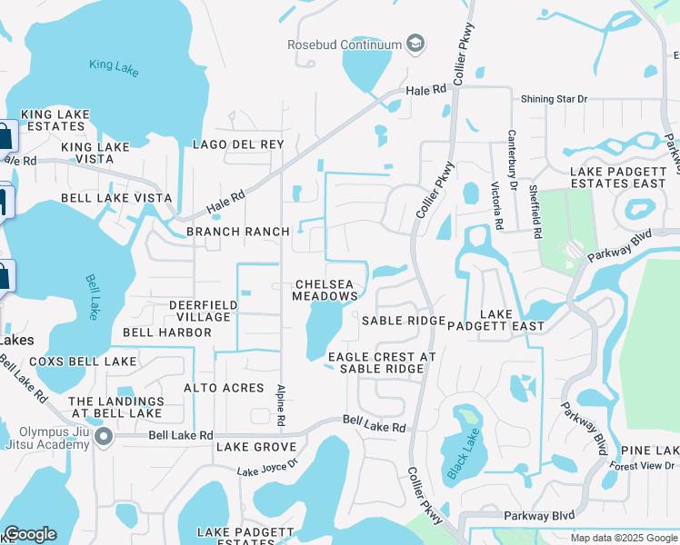map of restaurants, bars, coffee shops, grocery stores, and more near 22640 Watersedge Boulevard in Land O' Lakes