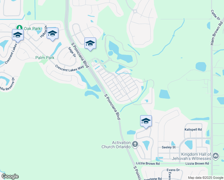 map of restaurants, bars, coffee shops, grocery stores, and more near 4988 Thames Street West in Kissimmee