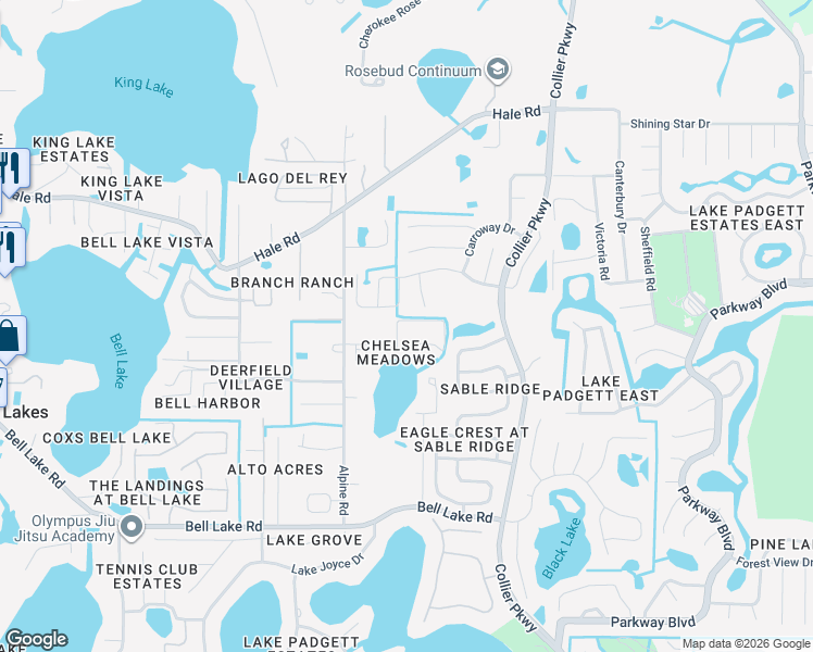 map of restaurants, bars, coffee shops, grocery stores, and more near 22630 Gage Loop in Land O' Lakes